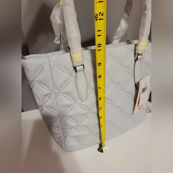 KATE SPADE NY MEDIUM QUILTED TOTE BAG WITH CROSSBODY STRAP POWDER BLUE COLOR BNW - Picture 6 of 12